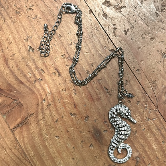 STUNNING VTG RHINESTONE SEAHORSE NECKLACE rare unique vintage collectible - Picture 2 of 4